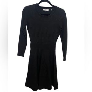 Sandro Black knit Dress Long sleeves elegant size 1/IS:Small